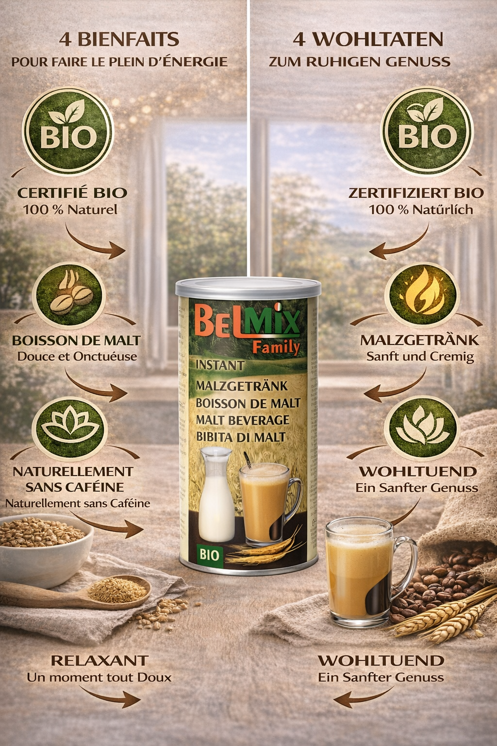 Café BELMIX Family – Pack de 6 boîtes (sans caféine)