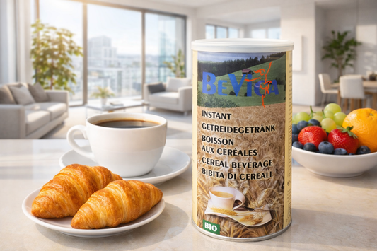 BEVICA boisson instantanée bio aux céréales et chicorée, sans caféine, boîte 100 g, Suisse